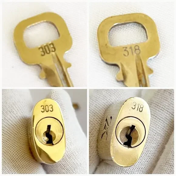 LV #318 Lock and Key on 17" Chain Necklace 18k Gold Plated - Picture 5 of 8